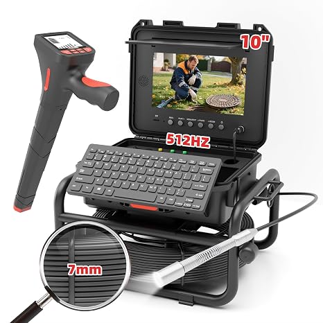 Sanyipace Inspection Camera with Locator,512Hz Transmitter,Distance Counter