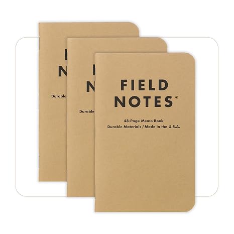 Field Notes: Original Kraft 3-Pack - Plain Paper Memo Books - Blank 48 Page Pocket Notebooks - 3.5" x 5.5"