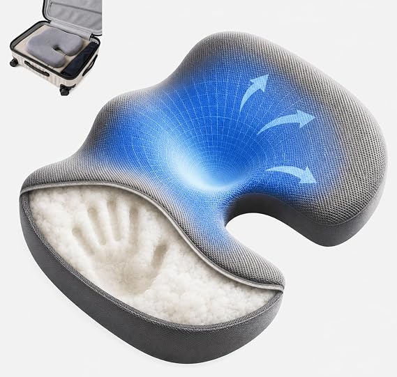 Thin Seat Cushion, Air Fiber Ergonomic Seat Cushion, Optimized Comfort with Balanced Support, Ideal for Long Work Hours, Stylish Gift for Professionals