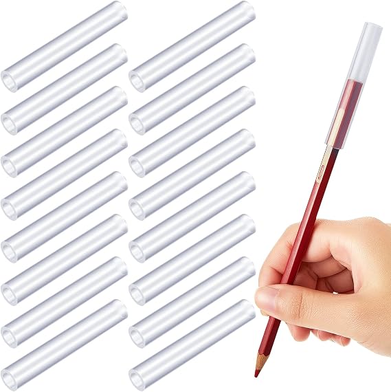 36 Pcs Chewable Pencil Toppers for Sensory Kids, Clear Silicone Pencil Caps Chew Tubes for Sensory Oral Motor, Chewing Brisk Fidget Stim Toy for Autism Adhd Children Student