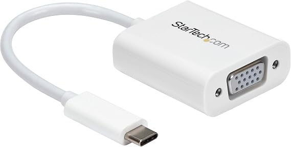 StarTech USB-C to VGA Adapter, 1080p, White, Full HD VGA output (CDP2VGAW)