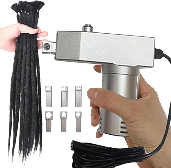 Portable Electric Dreadlock Machine Automatic Lock Crochet for Instant Dreadlocks, Braiding Machine for Human and Synthetic Hair (6-16mm)