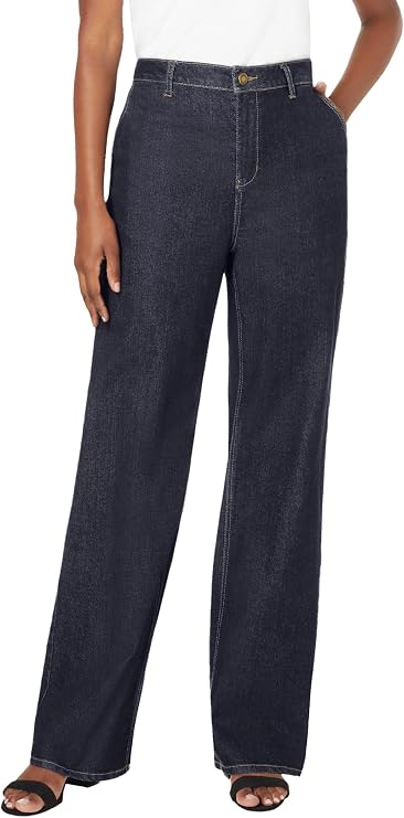 Jessica London True Fit Stretch Denim Wide Leg Jean | Women's Plus Size