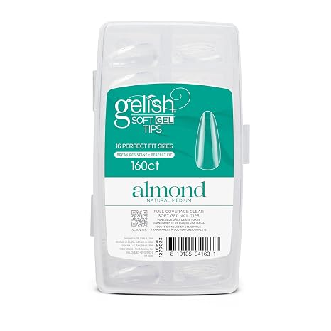 Gelish Soft GelTM Tips Professional Quality Press on Nails Extension for Strong, Long-Lasting Manicures Easy Application, Natural Look, Pre-shaped False Nail