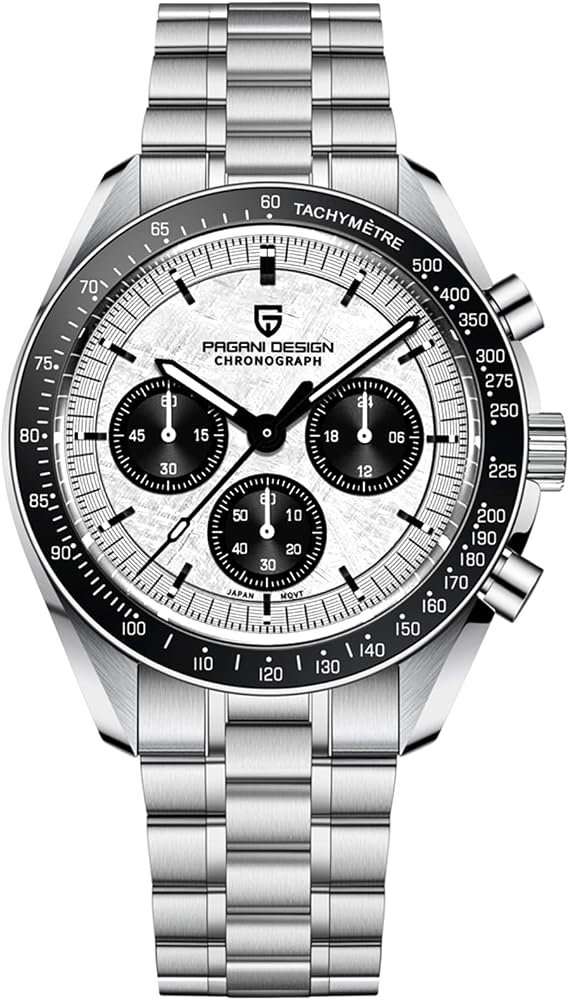 Pagani Design 1701 V3 Men's Chronograph Quartz Dial 40mm VK63 Movement Stainless Steel Mirror Sapphire Watch 100 Metre Water Resistant Sports Watch