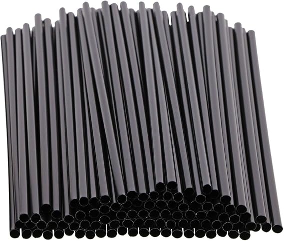 Tupalizy 100PCS Black Plastic Straws Drinking Coffee Stirrers for Wedding Coffee Sip Stir Sticks for Cocktail Tea Chocolate Hot Water Cold Drinks Cups Travel Mugs Crafts Home Bars Use,5.12Inch