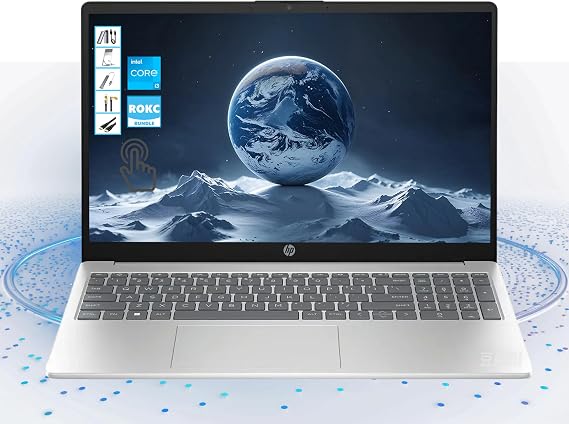 HP 2025 Pavilion 15 inch Touchscreen Laptop | 15.6" HD Computer| 64GB RAM | 2TGB SSD & 128GB Portable SSD| Intel Core i3-1215U| Wi-Fi 6E| Copilot Ready| Ultra Light| AI-Powered Windows 11| RK Bundle