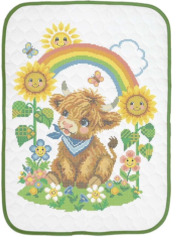 Herrschners Baby Highland Baby Quilt Stamped Cross-Stitch Kit