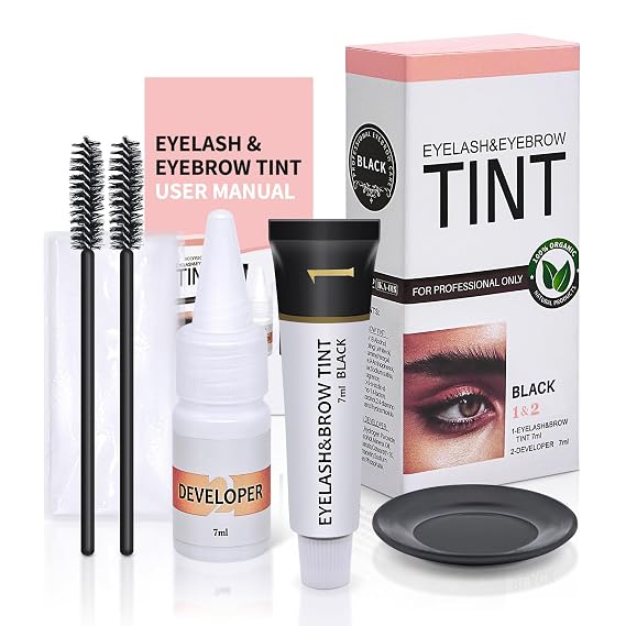 Eyelash & Eyebrow Color Kit, Lash & Brow Color Set, 7ml, Black