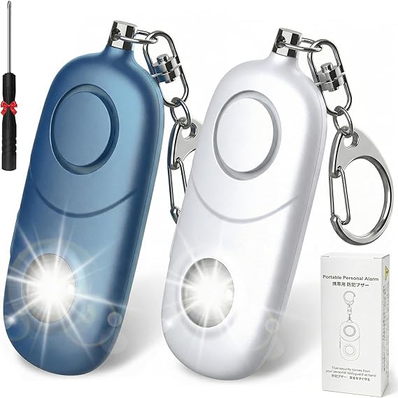 Personal Alarm for Women Keychain Alarm: Qoosea 135dB Emergency Keychain Siren with Strobe Light Loud Siren for Women Kids Students Seniors Emergency Self-Defense for Night Sports