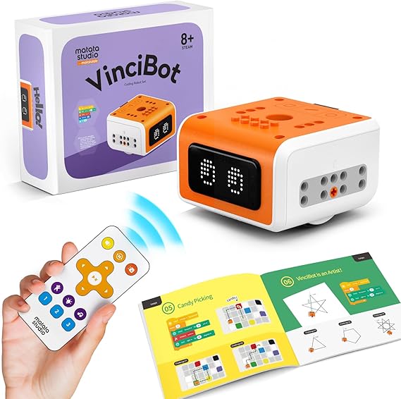VinciBot Coding Robot for Kids 8-12, Programmable AI Robot Kit