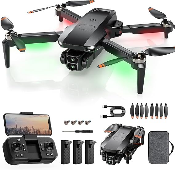 Drone with Camera for Adults 4K, Brushless Motor Drones for Kids Beginners, 60 Mins Flight, 130 Lens, FPV Foldable RC Quadcopter, Gesture Photography, Toys Gifts for Teen Boys Girls, Silver