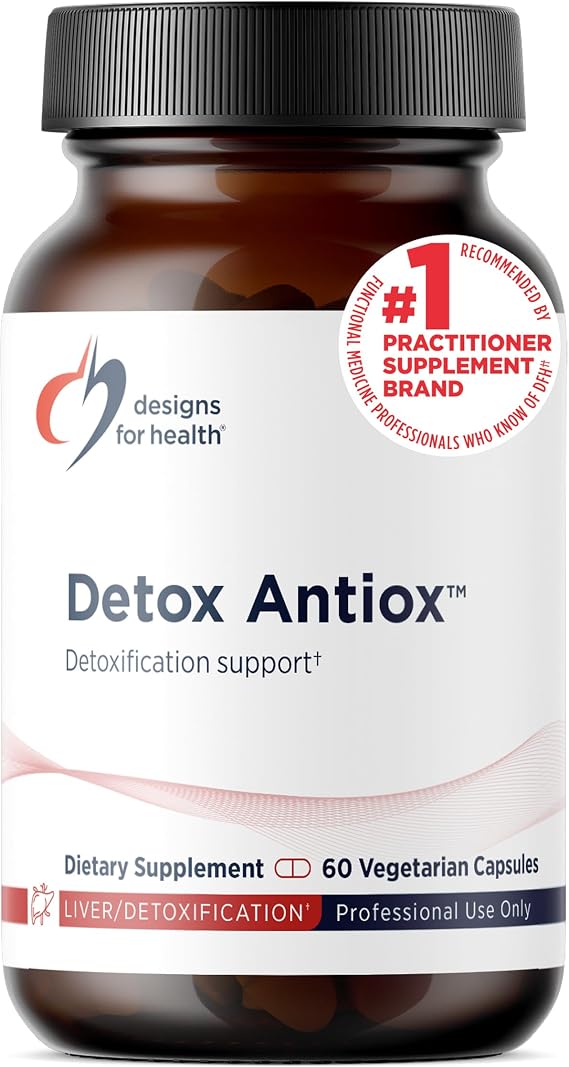 Designs for Health Detox Antiox, 60 Capsules, 30 Servings | Antioxidant and Immune Support, Includes Turmeric Curcumin Extract, Green Tea, Grape Seed, Vitamins, and Minerals
