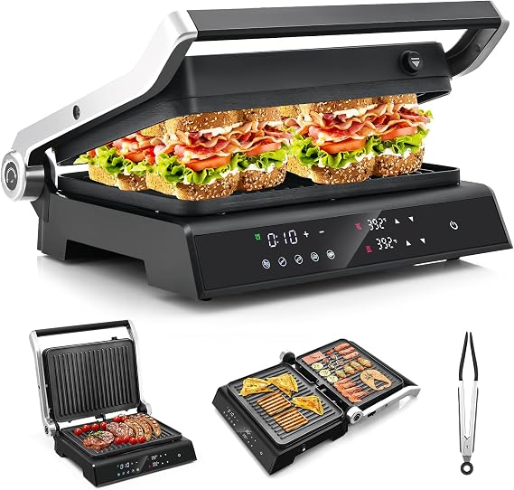 Giantex Panini Press Sandwich Maker, Indoor Electric Grill 5 Auto Modes
