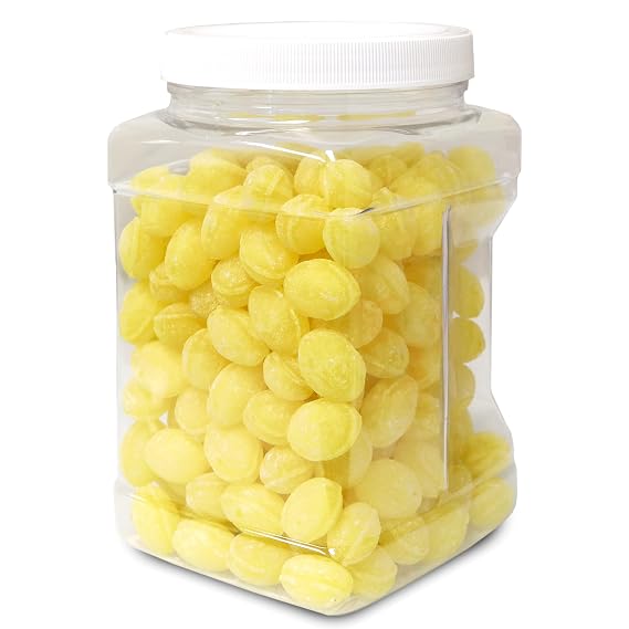 Sanded Lemon Drops Old Fashioned Hard Candy, 3 Lbs | Gluten-Free,  in Jar, 3 Lbs