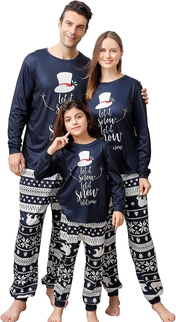 ANGELGGH Family Christmas PJs Matching Sets Funny Holiday Pajamas Jammies | Soft knit fabric,available in adult, Couples & kids sizes,Christmas family photoshoots,vibrant holiday seasonal prints