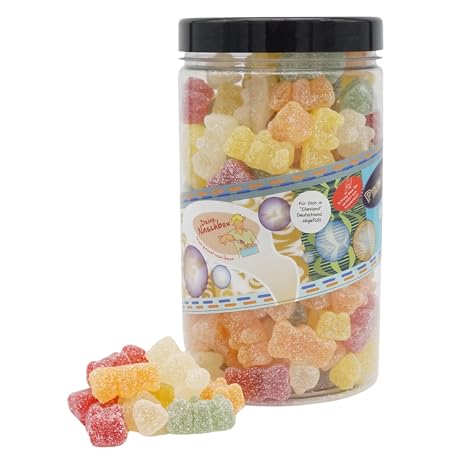 Deine Naschbox Sour Fruit Gum Bears 1 kg Pot XL Bulk Pack for Party Candy Bar & as a Gift - Juicy Tingling Snack Fun