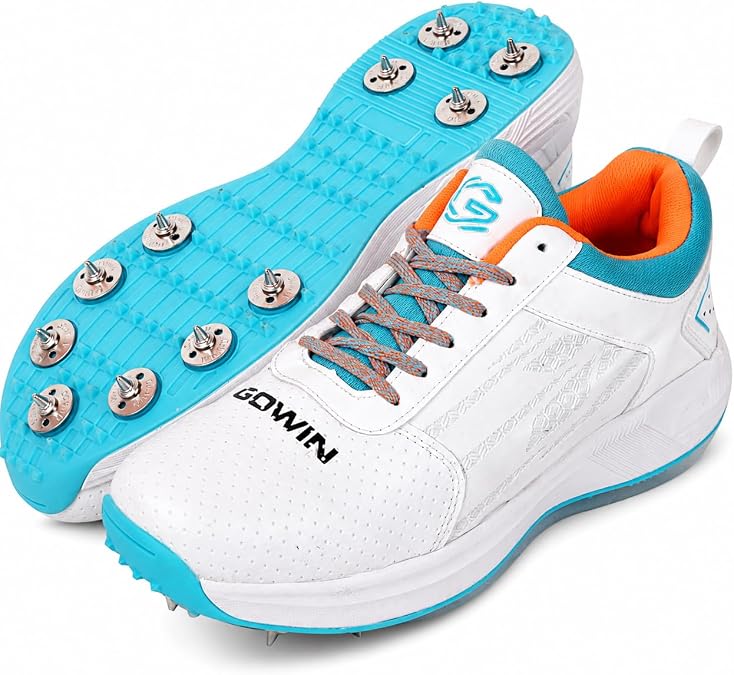 KNK Gowin Tyro Metal Spike Cricket Shoe for Outdoor and Field Sports with All Round Performance