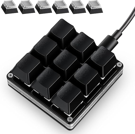 Mini Black 9key Programmable Shortcut Key Keyboard for Game Office Working
