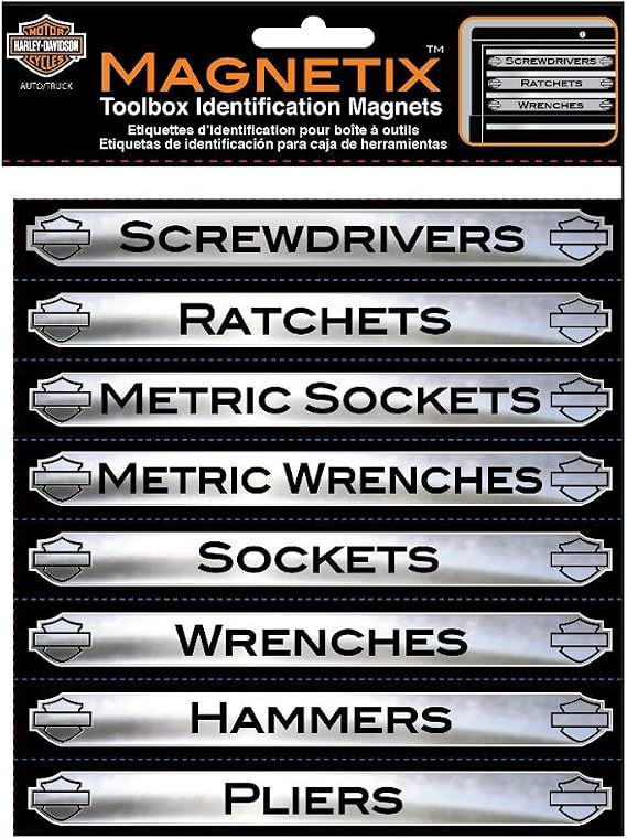 Harley-Davidson Magnetix Toolbox Identification Magnets, 16 Pack CG47000