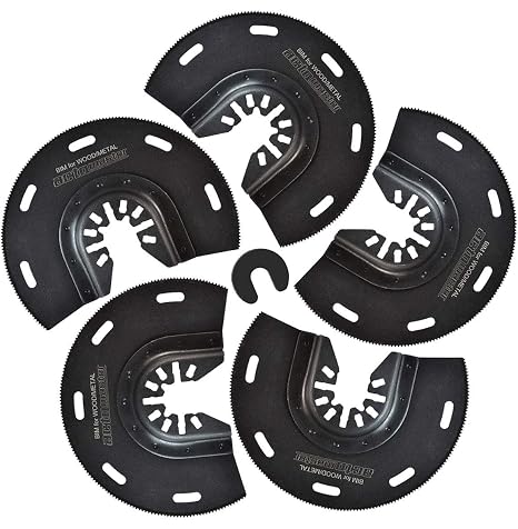 Bi-Metal Oscillating Segmented Saw Blade for Oscillating Tool Multitool, Pack of 5