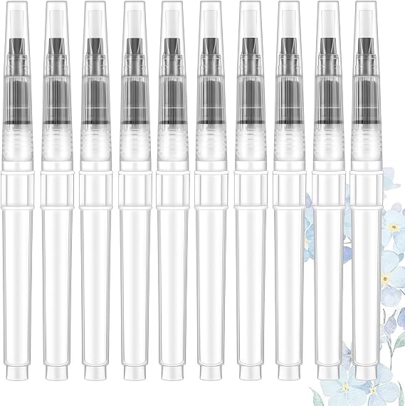 10PCS Refillable Watercolour Brush Pens Set,Watercolor Brush Pen,Water Pen for Artists,Travel Watercolour Brushes,Fine Brush Painting Pen for Water Soluble Colored Pencil,Envelope Moistener Pens