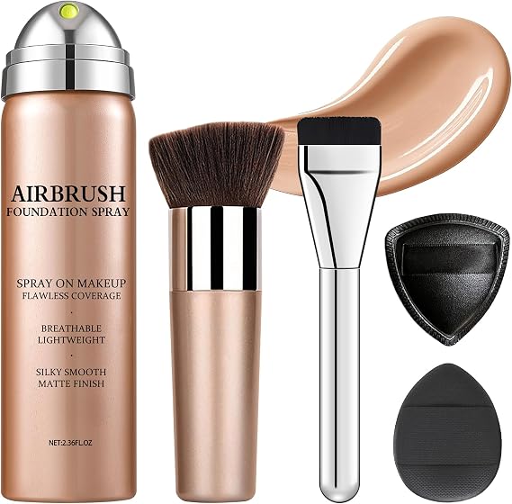 Airbrush Foundation Spray Foundation for Mature Skin-01 Natural | Airbrush Silky Mist Spray, Lightweight Breathable Foundation for Older Women, Buildable Coverage for Radiant Skin