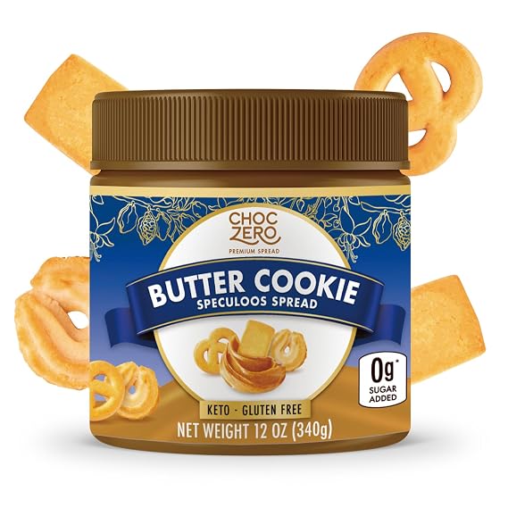 ChocZero Sugar Free Butter Cookie Spread, 12 oz Jar