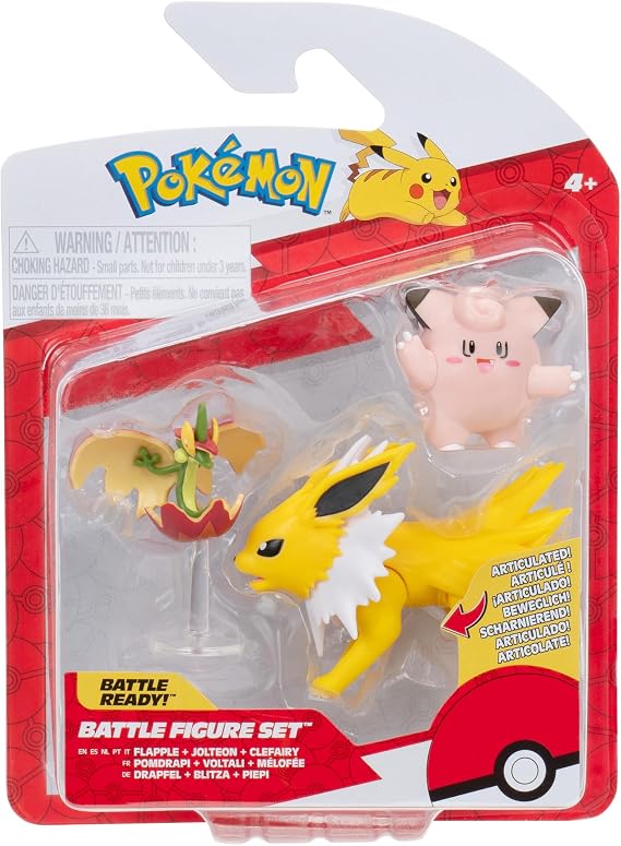 Pokémon PKW3510 Savaş Figürü Seti - Beepi, Drap, Blitza, Resmi Pokémon Figür Seti