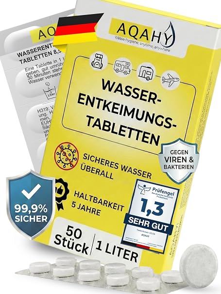 Water Purification Tablets - Drinking Water Treatment Active Water Treatment Tablets for Hiking Camping Emergency Equipment Water Purification Tablets Drinking Water