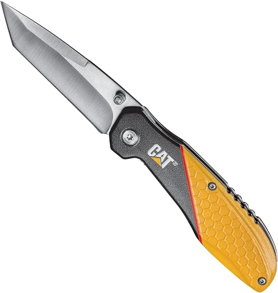 Cat erpillar CAT980047 Linerlock, Siyah ve Sarı Alüminyum Saplı, 3"