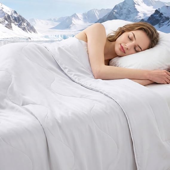Cooling Comforter Twin XL Size 68" x 92", Cooling Blankets for Hot Sleepers, The Cold Blanket for Queen Size Bed, White Summer Blanket Breathable Soft.