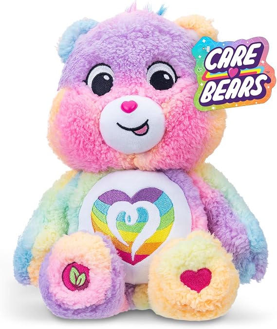 Basic Fun Care Bears 35cm Medium Plush – Togetherness Bear Cosy Collection – Super Soft Eco-Friendly Toy with Belly Badge – Huggable Collectible for Kids & Fans, 14"