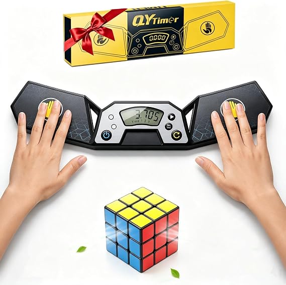 Speed Cube Timer, Accurate to 0.001s, Professional Touch Control Timer with Display, Stack Competition Clock with Memory Function, Portable Race Clock a Great Gift for Teens and Cube Players