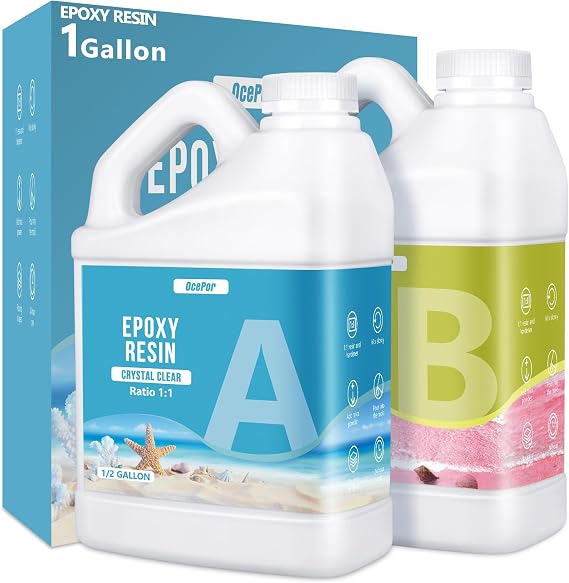 OcePor Epoxy Resin 1 Gallon Clear Resin Epoxy Kit for Art Craft