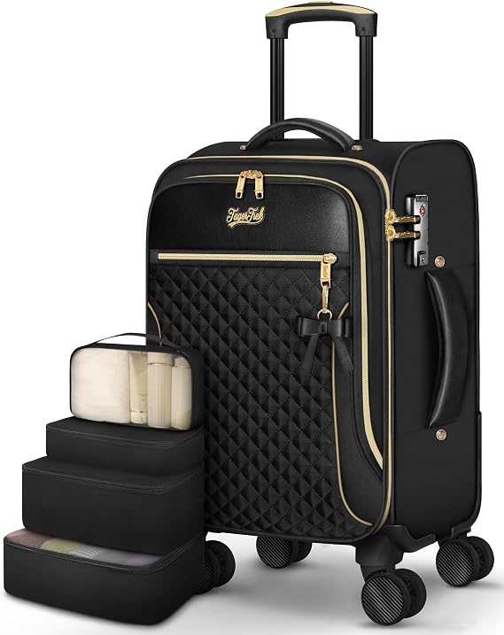 Carry On Luggage 22x14x9 Airline Approved, 20" Softside Suitcase for Travel