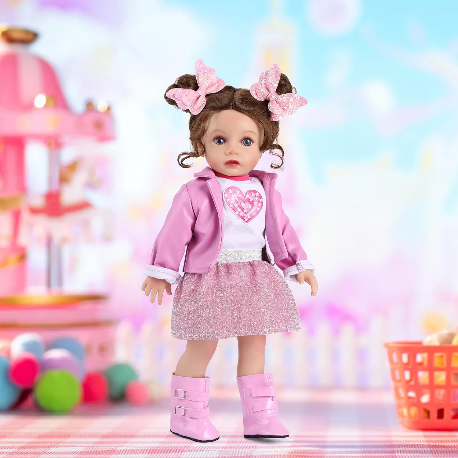 BABESIDE Lifelike Reborn Baby Dolls Dara - 15 Inch Realistic-Newborn Baby Doll Brown Hair Girl Handmade Real Life Toddler Dolls with Clothes and Toy Accessories Gift for Kids Age 3