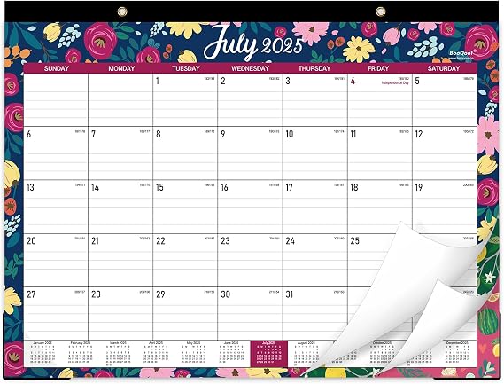 2025-2026 Desk Calendar - 18 Monthly Large Desk/Wall Calendar 2025-2026, Jul 2025 - Dec 2026, 14.6" x 11.5", Tear Off Desk Calendar, Corner Protectors, Hanging Holes, Yearly View