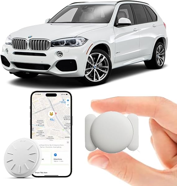 車両用GPSトラッカー 隠された車のためのリアルタイムトラッキングデバイス 月額料金なし 車のトラッカー Find MyiOSのみ 磁気GPSトラッカー 車両用防水トラッカーデバイス ホワイト