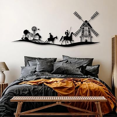 Hotuijxca Don Quixote Metal Wall Art, Don Quixote Metal Wall Decor, Don Quixote Wall Art for Living,Bedroom Black, 18x7in|46x18cm, metal wall art