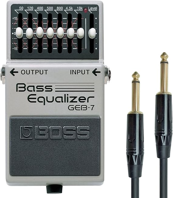 Boss GEB-7 Bass Equalizer EQ Effect Pedal + Keepdrum Jack Cable