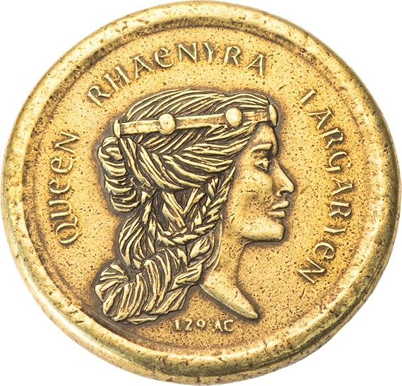 Rhaenyra Targaryen Golden Dragon Coin in Solid Brass