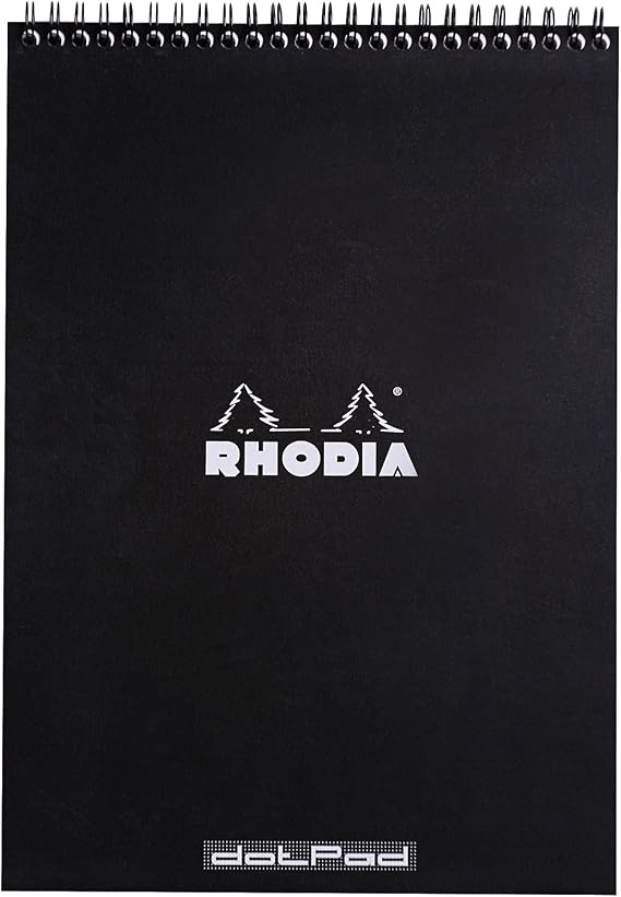 Rhodia Wirebound Notepad, A4, Dot - Black (185039C)