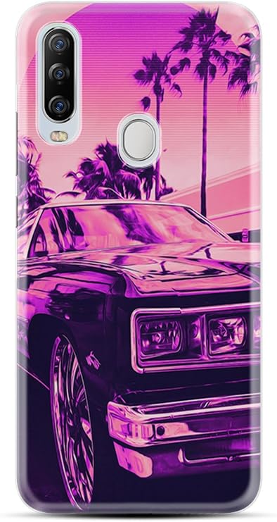 kilifland General Mobile Gm20 Pro ile Uyumlu Kılıf Silikon Desen Güzel Seri Mor Araba 17mate10lite