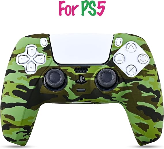 Kontorland PS5 Gamepad Uyumlu Silikon Kılıf - Color Chaos (Green Camo)