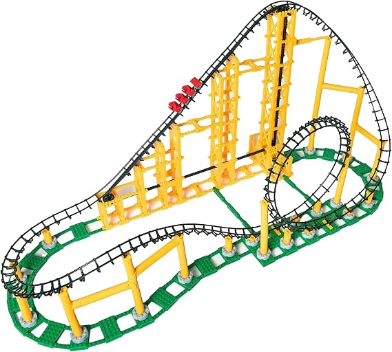 CDX Blocks: Sidewinder - 825 Pieces, Building Brick Set, Gravity Powered Looping Coaster Model, Promotes STEM Learning