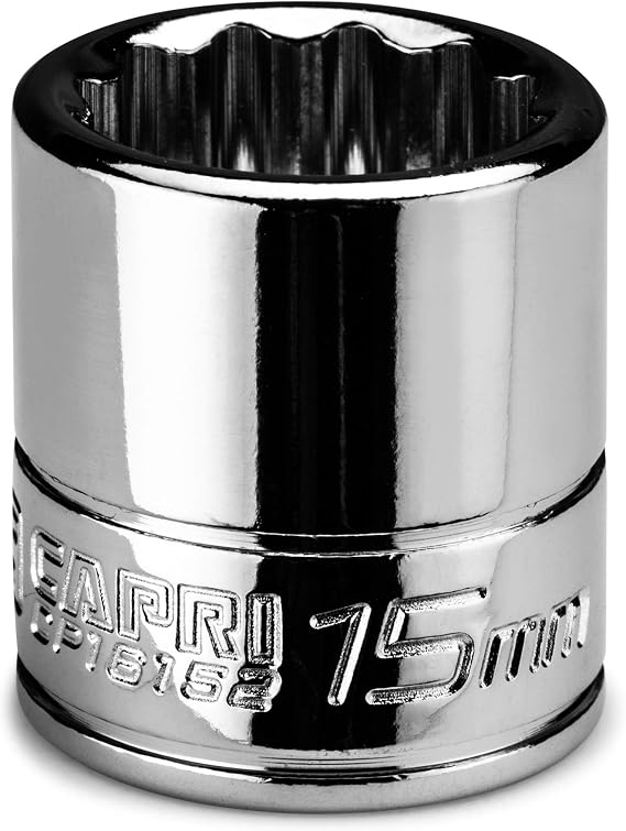 Capri Tools CP16152 15 mm Shallow Socket, 1/4 in. Drive, 12-point, Metric