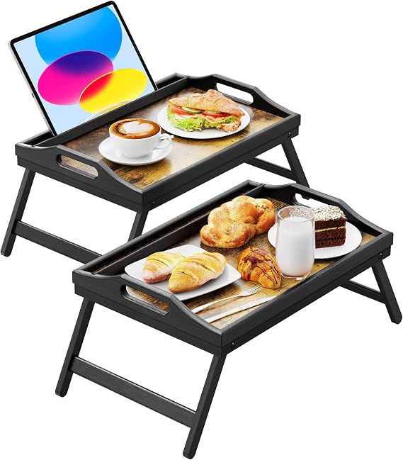 2 Pack Breakfast in Bed Tray for Eating, 16.92 x 12.6 Inch
