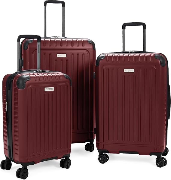 Ben Sherman Sunderland Spinner Travel Upright Luggage, British Red, 3-Piece Set (20"/24"/28")