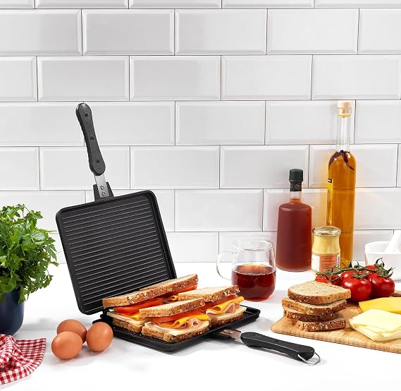 Schafer Tastemake XL Döküm Ocak Üstü Tost Izgara 20x26 Cm-2 Parça